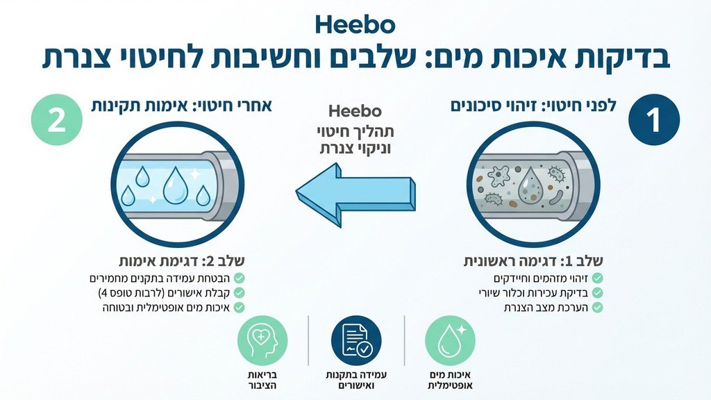 דגימת מים מברז קצה לבדיקת מעבדה