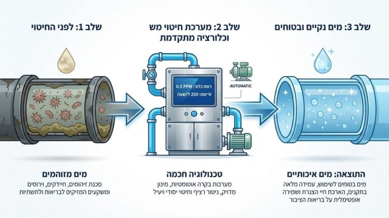 מערכת חיטוי מים בכלור מקצועית