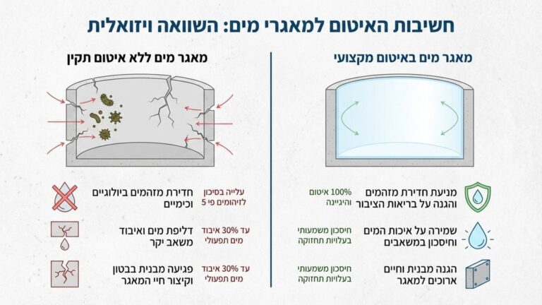 מאגר מים נקי ואטום המבטיח את בריאות הציבור