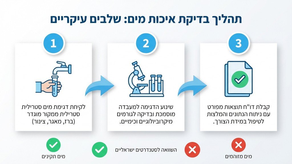 דגימת מי שתייה לבדיקת מעבדה